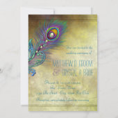 Invitation Mariage au Paon Vintage (Dos)
