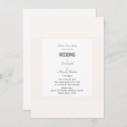 Invitation Mariage au pastel simple (Devant / Derrière)