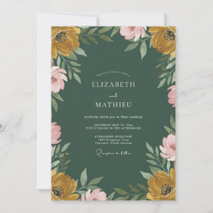 Invitation Mariage au pavot moutarde chasseur