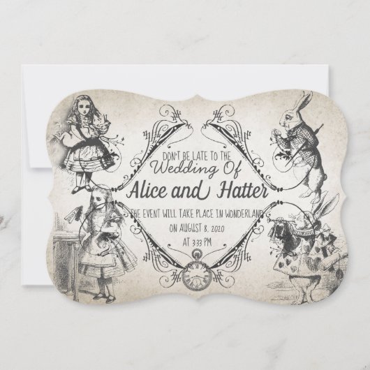 Invitation Mariage au pays des merveilles (Devant)