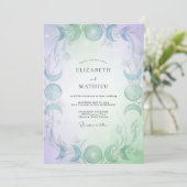 Invitation Mariage au Periwinkle Menthe Eucalyptus Céleste (Debout devant)