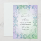 Invitation Mariage au Periwinkle Menthe Eucalyptus Céleste (Devant / Derrière)