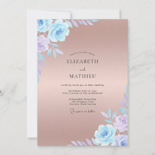 Invitation Mariage au Pétal de Lilas Cuivre