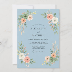 Invitation Mariage au pétale d'abricot givré