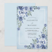Invitation Mariage au pétale d'ardoise (Devant / Derrière)