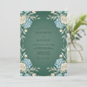 Invitation Mariage au pétale d'azur forestier (Debout devant)