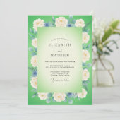 Invitation Mariage au pétale d'azure vert citron (Debout devant)