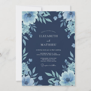 Invitation Mariage au pétale de bleuet en acier