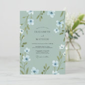 Invitation Mariage au pétale de céladon (Debout devant)
