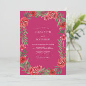 Invitation Mariage au pétale de framboise (Debout devant)