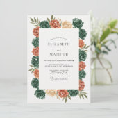 Invitation Mariage au pétale de jade rouillé (Debout devant)
