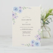 Invitation Mariage au pétale de lilas céleste (Debout devant)