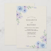 Invitation Mariage au pétale de lilas céleste (Devant / Derrière)