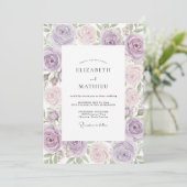 Invitation Mariage au pétale de lilas rose (Debout devant)