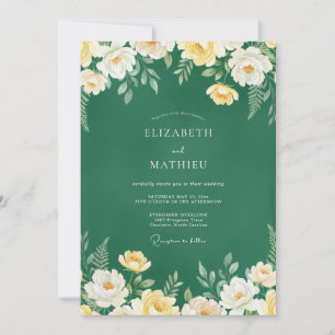 Invitation Mariage au pétale de miel émeraude