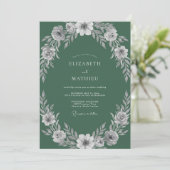 Invitation Mariage au pétale de mousse assourdie (Debout devant)