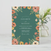 Invitation Mariage au pétale de moutarde corail (Debout devant)