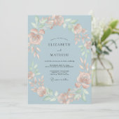 Invitation Mariage au pétale de pêche ardoise (Debout devant)