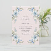 Invitation Mariage au pétale de pêche azur (Debout devant)