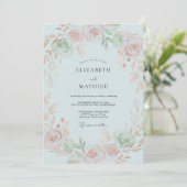 Invitation Mariage au pétale de pêche céleste (Debout devant)