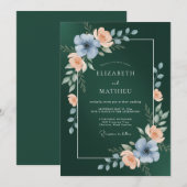Invitation Mariage au pétale de pervenche de forêt (Devant / Derrière)