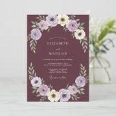 Invitation Mariage au pétale de prune terne (Debout devant)