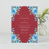 Invitation Mariage au pétale de saphir écarlate (Debout devant)