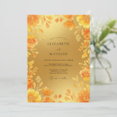 Invitation Mariage au pétale d'ocre doré (Debout devant)