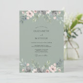 Invitation Mariage au pétale d'olive atténué (Debout devant)