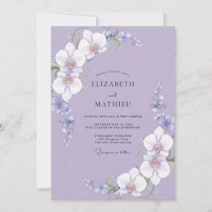 Invitation Mariage au pétale d'orchidée violette