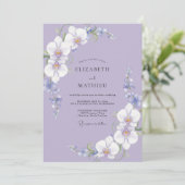 Invitation Mariage au pétale d'orchidée violette (Debout devant)