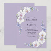 Invitation Mariage au pétale d'orchidée violette (Devant / Derrière)