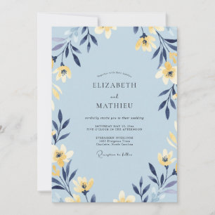 Invitation Mariage au pétale ocre céleste