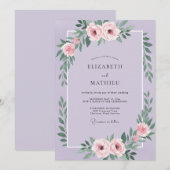 Invitation Mariage au pétale rose d'orchidée (Devant / Derrière)