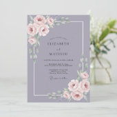 Invitation Mariage au pétale violet ardoise (Debout devant)