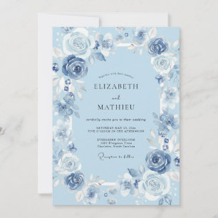 Invitation Mariage au Pétales d'Azur Poudré