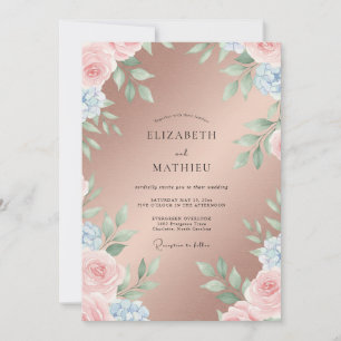 Invitation Mariage au Pétales de Cuivre