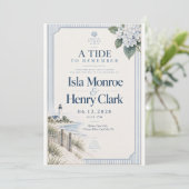 Invitation Mariage au phare de l'Hydrangea côtier (Debout devant)