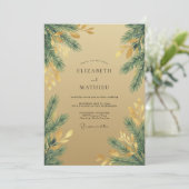 Invitation Mariage au pinède dorée d'eucalyptus (Debout devant)
