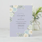 Invitation Mariage au Pivoine Blanche Céleste (Debout devant)