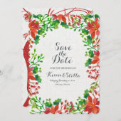 Invitation Mariage au Poinsettia (Devant / Derrière)