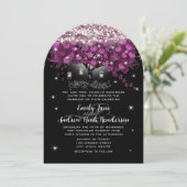 Invitation Mariage au pot Mason radiant violet (Debout devant)