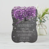 Invitation Mariage au pot Mason radiant violet (Debout devant)