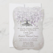 Invitation Mariage au Pot Mason Violet Lavande Coeur Feuille  (Devant)