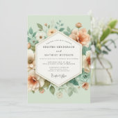 Invitation Mariage au Pré de Fleurs de Pêcher (Debout devant)