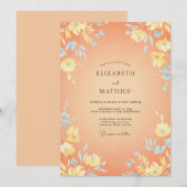 Invitation Mariage au Pré des Fleurs de Pêcher (Devant / Derrière)