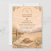 Invitation Mariage au ranch du désert occidental (Devant)