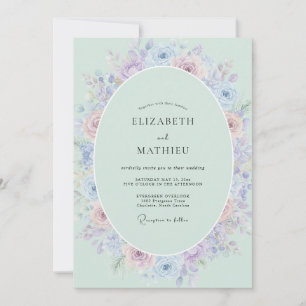 Invitation Mariage au Ranunculus Aqua Menthe et Eucalyptus