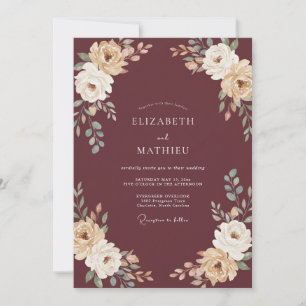 Invitation Mariage au Ranunculus Champagne Vin et Sauge