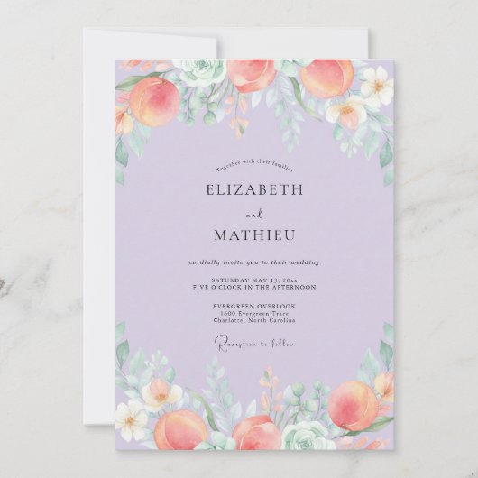 Invitation Mariage au Ranunculus Corail et Eucalyptus Pervenc (Devant)